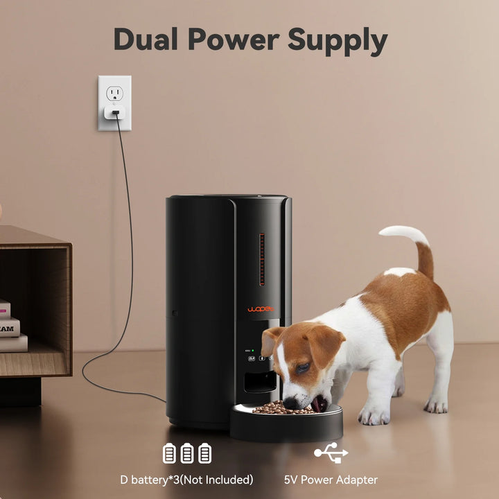 Automatic Dog Food Feeders, FT70P Timed Cat Feeder with Portion Control, Auto Dog Dispenser with 10S Meal Call and Backup Power Supply for Cat & Dog, 5L, Black - Nutty Deals!