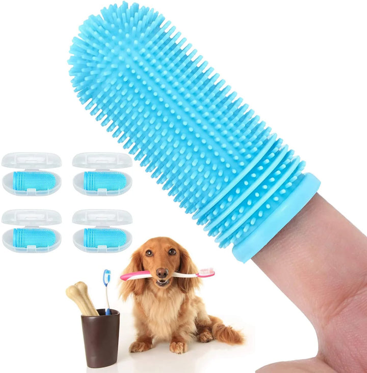 4 Pack Dog Toothbrush for Dog Teeth Cleaning, Dog Finger Toothbrush, Full Surround Bristles, 360ºdog Fingerbrush Toothbrush, Dog Tooth Brushing Kit, Cat Toothbrush, Dental Care for Puppies, Cats - Nutty Deals!