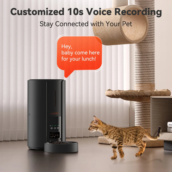 Automatic Dog Food Feeders, FT70P Timed Cat Feeder with Portion Control, Auto Dog Dispenser with 10S Meal Call and Backup Power Supply for Cat & Dog, 5L, Black - Nutty Deals!