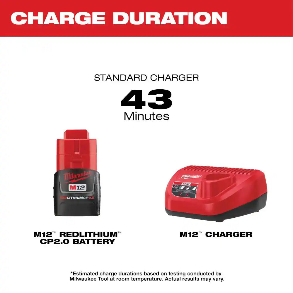 M12 12-Volt Lithium-Ion Cordless 3/8 In. Crown Stapler Kit with 2.0 AH Battery and Charger