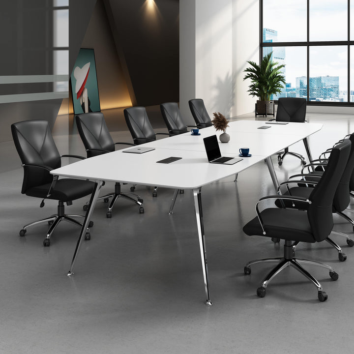 Leatherplus Home Office Adjustable Executive Chair with Casters, Black