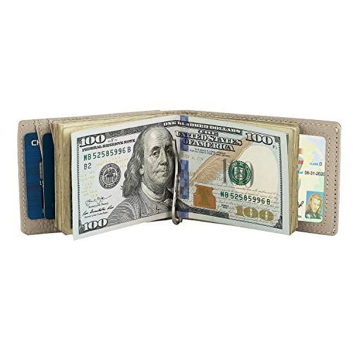 Super Slim RFID Leather Wallet for Men Card Holder with Money Clip Prefect for Travel & Front Pocket Use