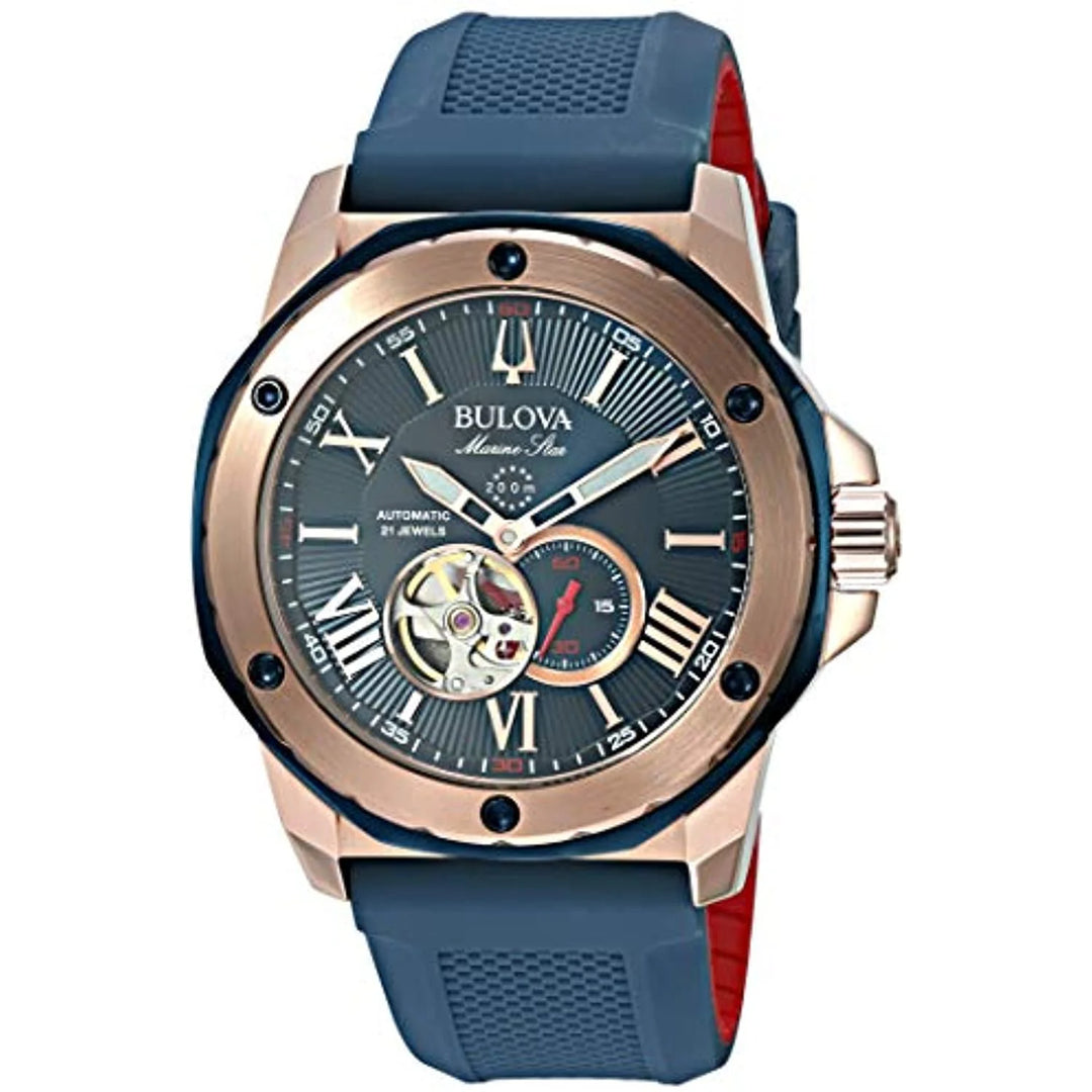 Bulova Marine Star Automatic Blue Dial Men'S Watch 98A227