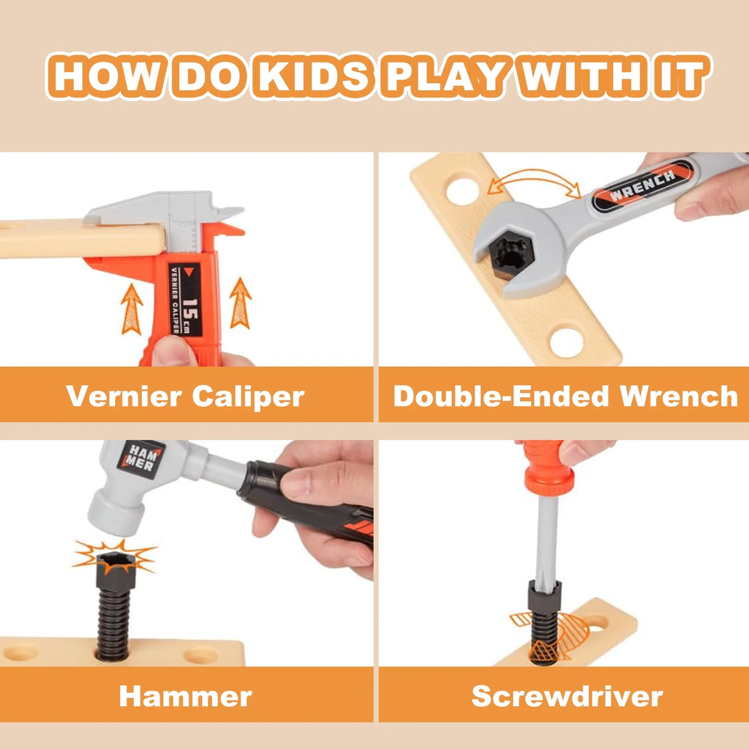 Payusd Kids Tool Set Kids Toys 32PCS Pretend Play Toddler Tool Toys with Electronic Toy Drill Set Construction Kits Toys Christmas Gift for Kids Ages 3-8 Years Old