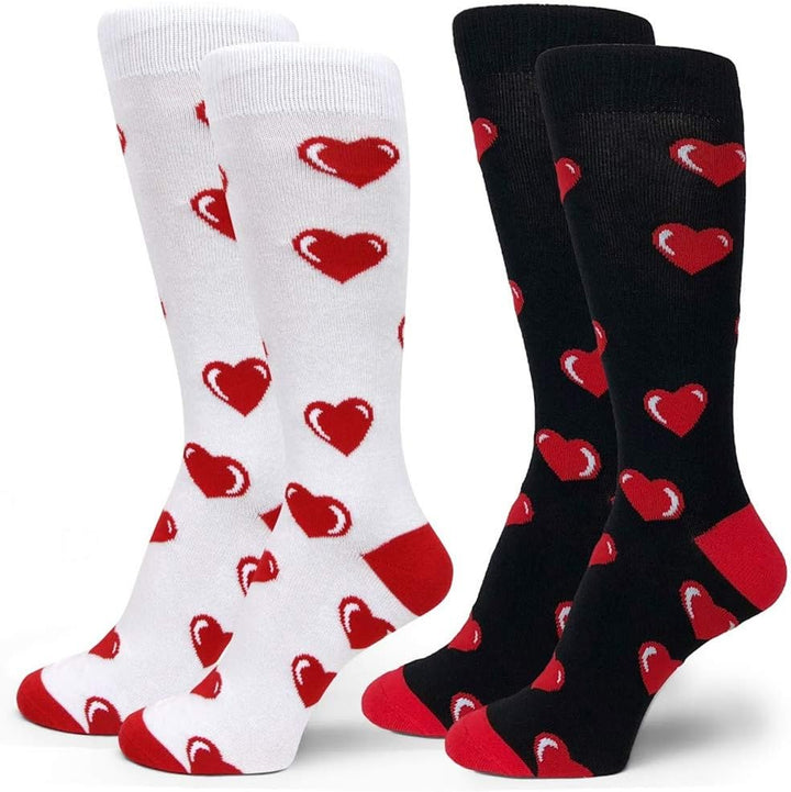 Elite Quality Valentines Day Men Red Hearts Socks