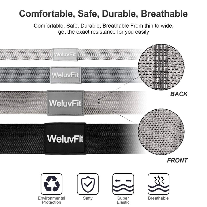 Long Resistance Bands, Weluvfit Workout Bands Resistance for Women and Men, Fitness Loop Booty Stretch Exercise Bands for Full Body Workout & Weight Training, Pull up Assistance Bands for Home Gym