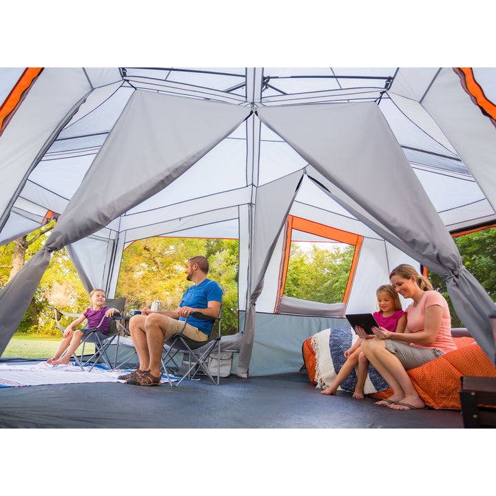 Ozark Trail 20' X 18' 12-Person 3-Room Instant Cabin Tent with Screen Room, 56.5 Lbs