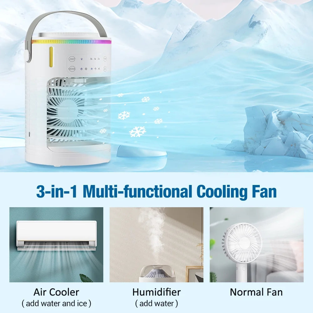Latiable Portable Air Conditioner with Humidifier, White