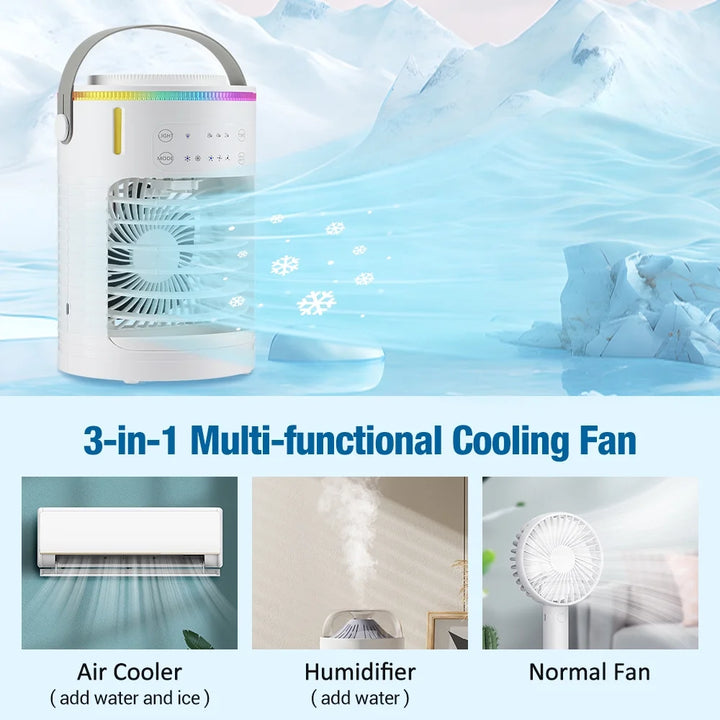 Latiable Portable Air Conditioner with Humidifier, White
