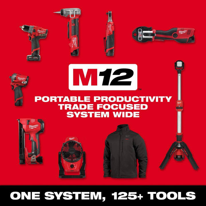 M12 12-Volt Lithium-Ion Cordless 3/8 In. Crown Stapler Kit with 2.0 AH Battery and Charger