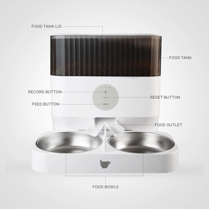 Instachew Purechew Double Automatic Pet Feeder, Two-Way Splitter and Double Bowls for Cats and Dogs