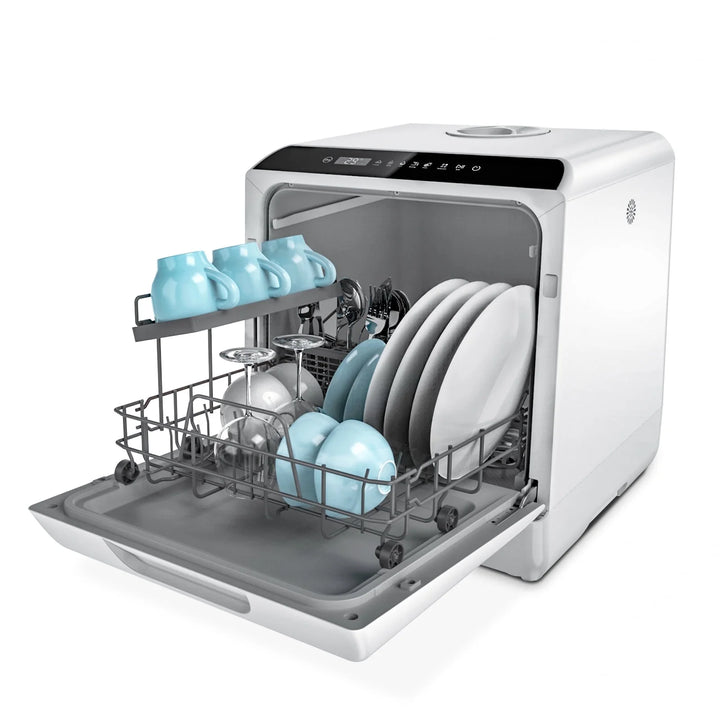 Portable Dishwasher Countertop, 5 Washing Programs Mini Dishwasher with 5-Liter Water Tank, HMX-DW04