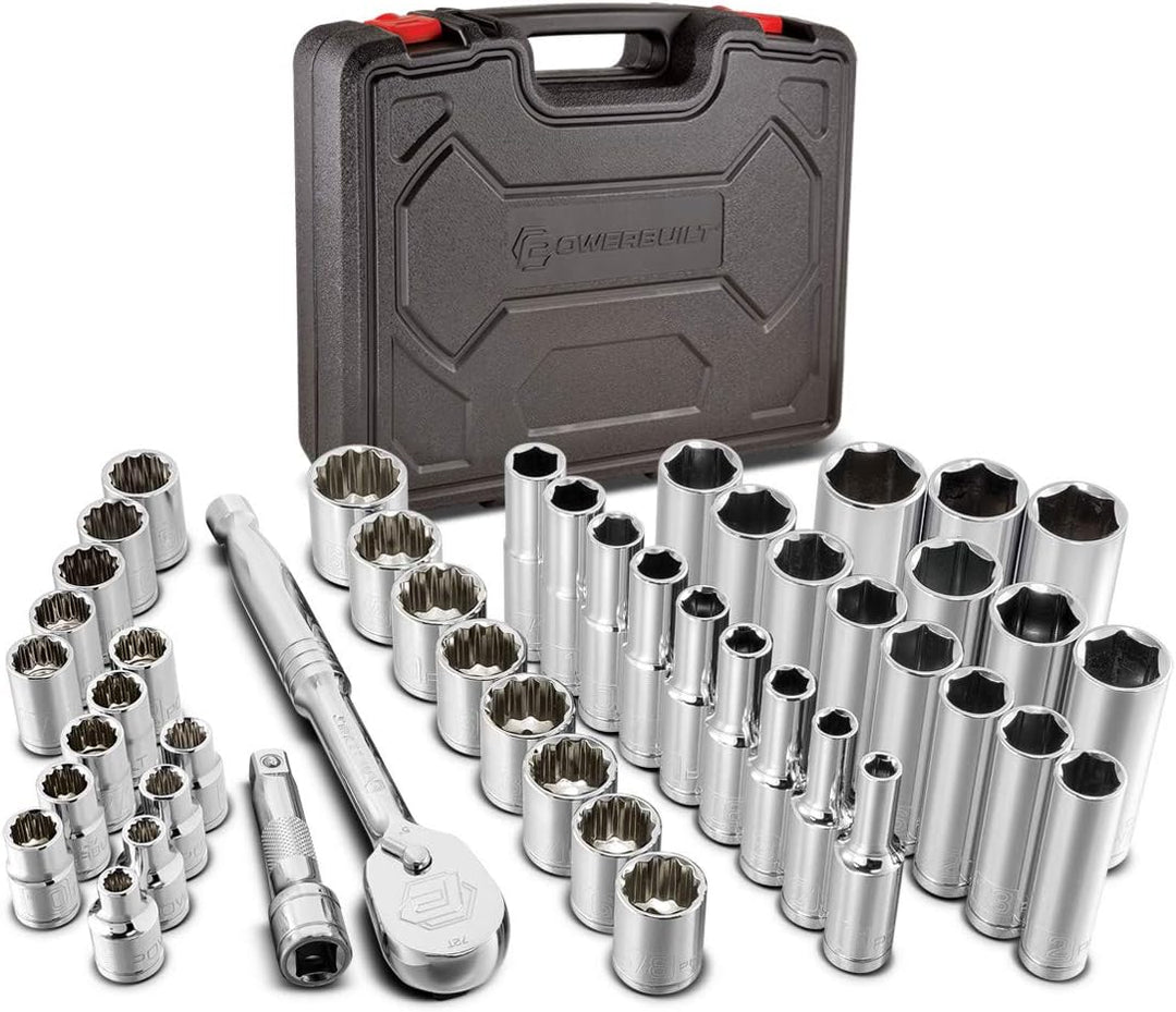 200 Piece 1/4-Inch, 3/8-Inch, and 1/2-Inch Drive Mechanics Tool Set - with SAE and Metric Socket Set,  XT 90 Tooth Seal-Head Ratchets, Including Case - 642472