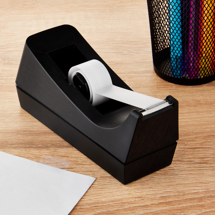 Desktop Manual Tape Dispenser for 1 in Core, Black