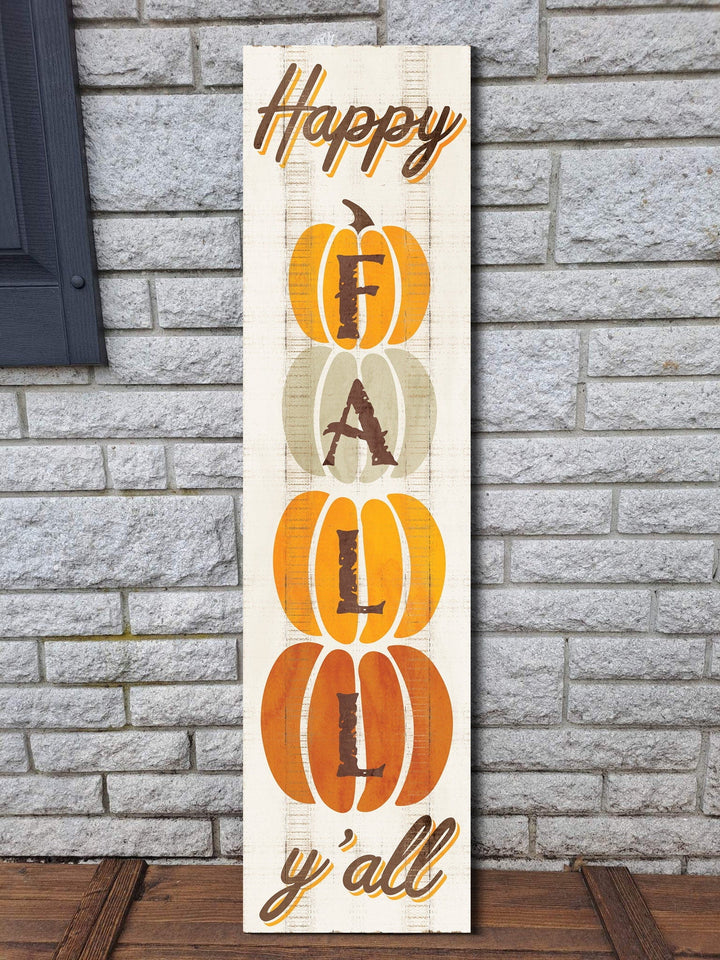 36In "Happy Fall Y'All" Wooden Porch Sign - Seasonal Front Door Decor for Autumn Celebrations