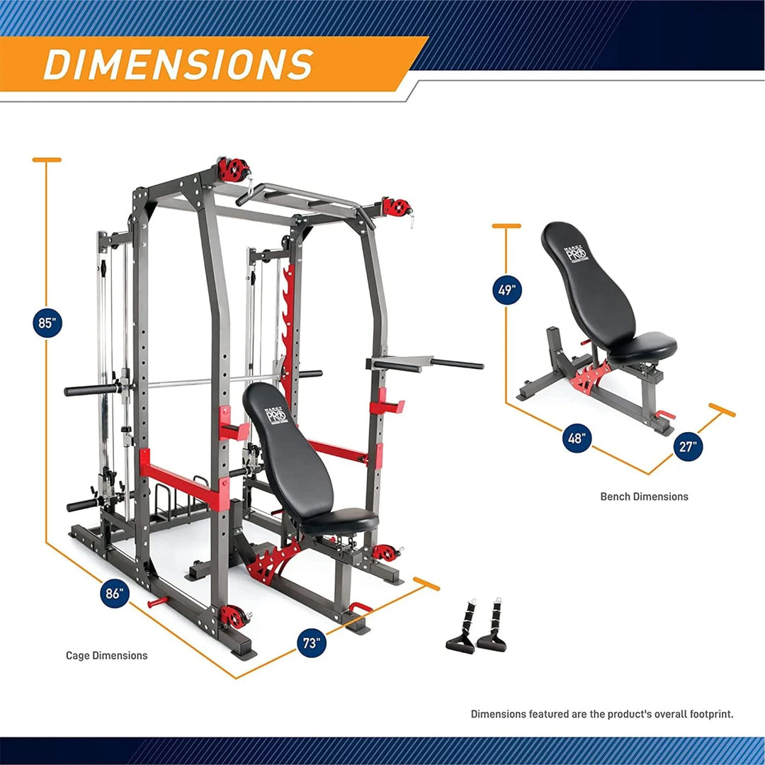 Marcy SM-7362 Pro Smith Machine Home Gym System for Full Body Training