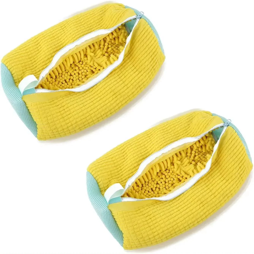 Shoe Washing Bag Padded Net Laundry Shoes Protector Fluffy Fibers Polyester Sneaker Washing Friendly Laundry Bag Drying Bags