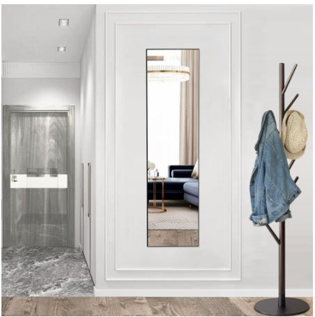 Floor Standing Mirror, Wall Mirror With Stand Aluminum Alloy Thin Frame