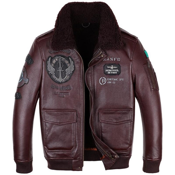 Leather Jacket Flight Suit For Men