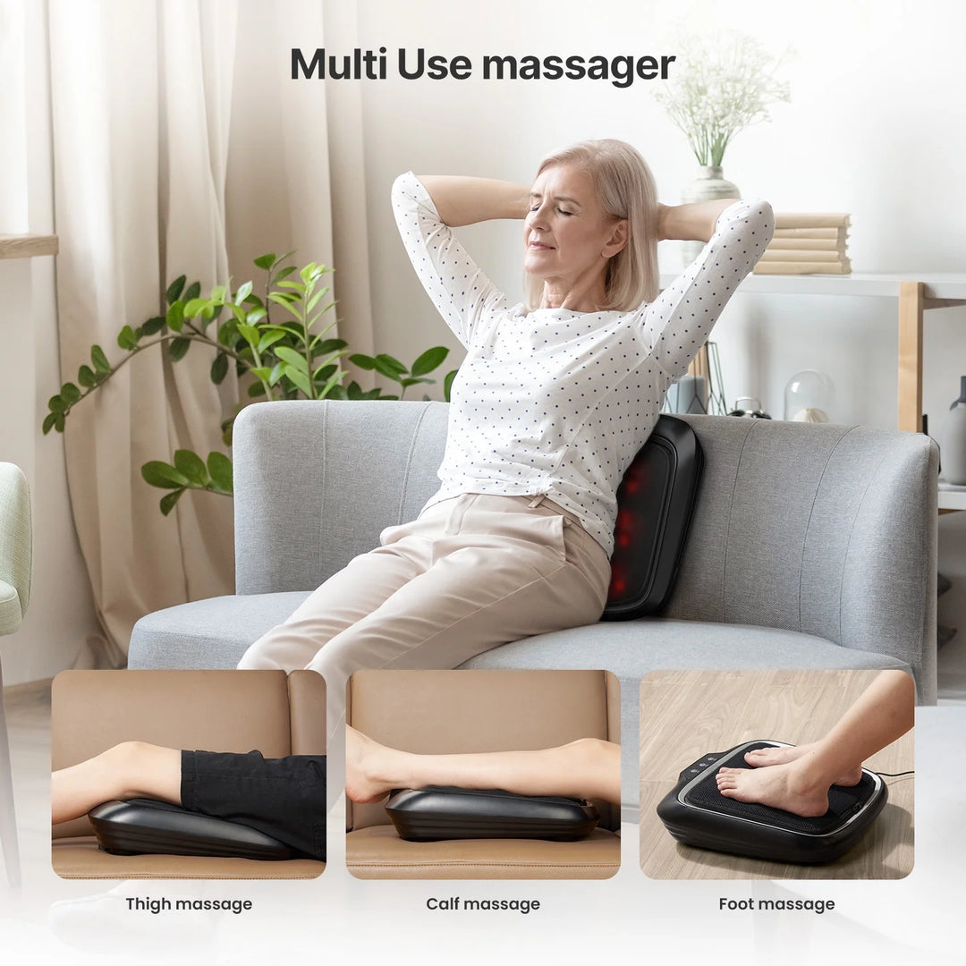 Foot Massager with Heat,Shiatsu Foot Massager for Circulation, Back Massager, Foot Warmer and Massager for Neuropathy Muscle Pain Relief, Plantar Fasciitis, Christmas Birthday Gifts for Dad and Mon