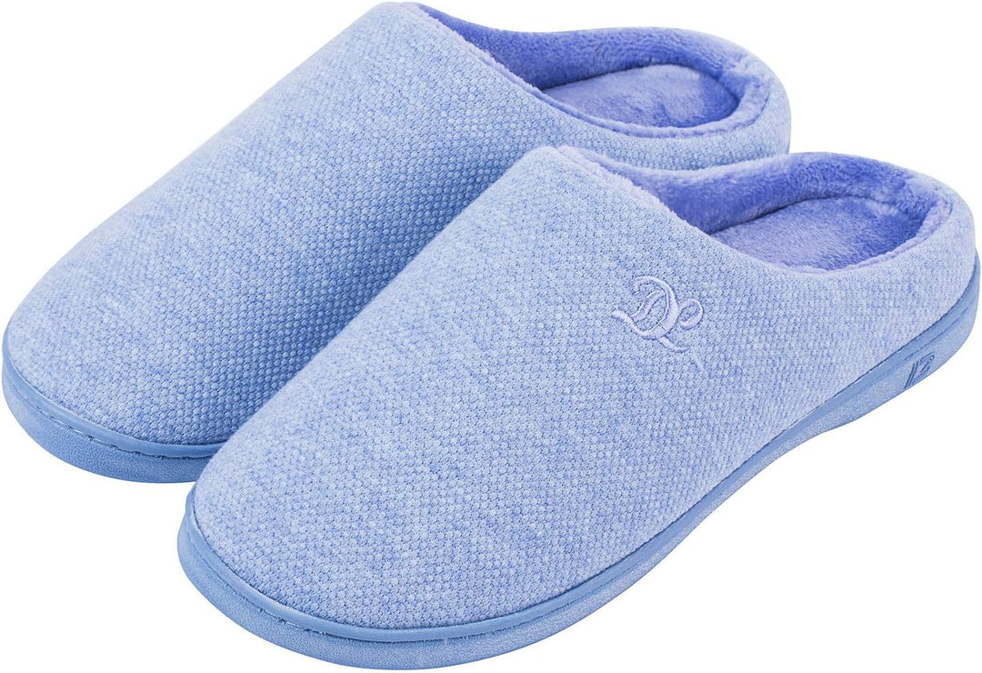 Womens Memory Foam Slippers, Cozy Slip on House Slippers for Women Indoor Outdoor, Comfy Women'S Bedroom Slippers Warm Soft Flannel Lining Home Slippers Size 5-12 Purple Blue Pink Grey Navy Black