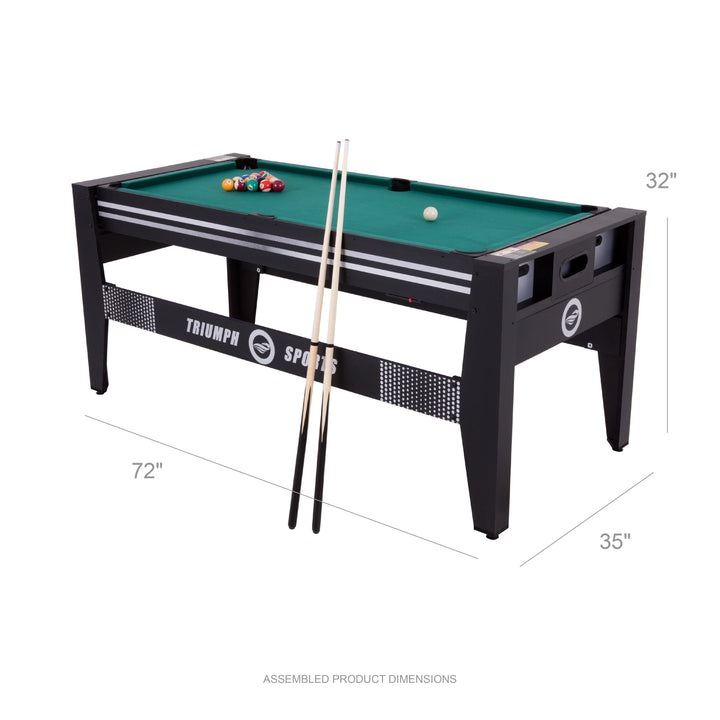 Triumph 72" 4 in 1 Multi-Game Swivel Table with Air-Powered Hockey, Table Tennis, Billiards, and Launch Football