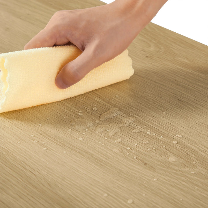 Hommoo 7 Tiers Rattan Bookshelf, Display Shelf Bookcases, Book Shelf Storage Rack with Cabinet for Living Room Home Office, Natural