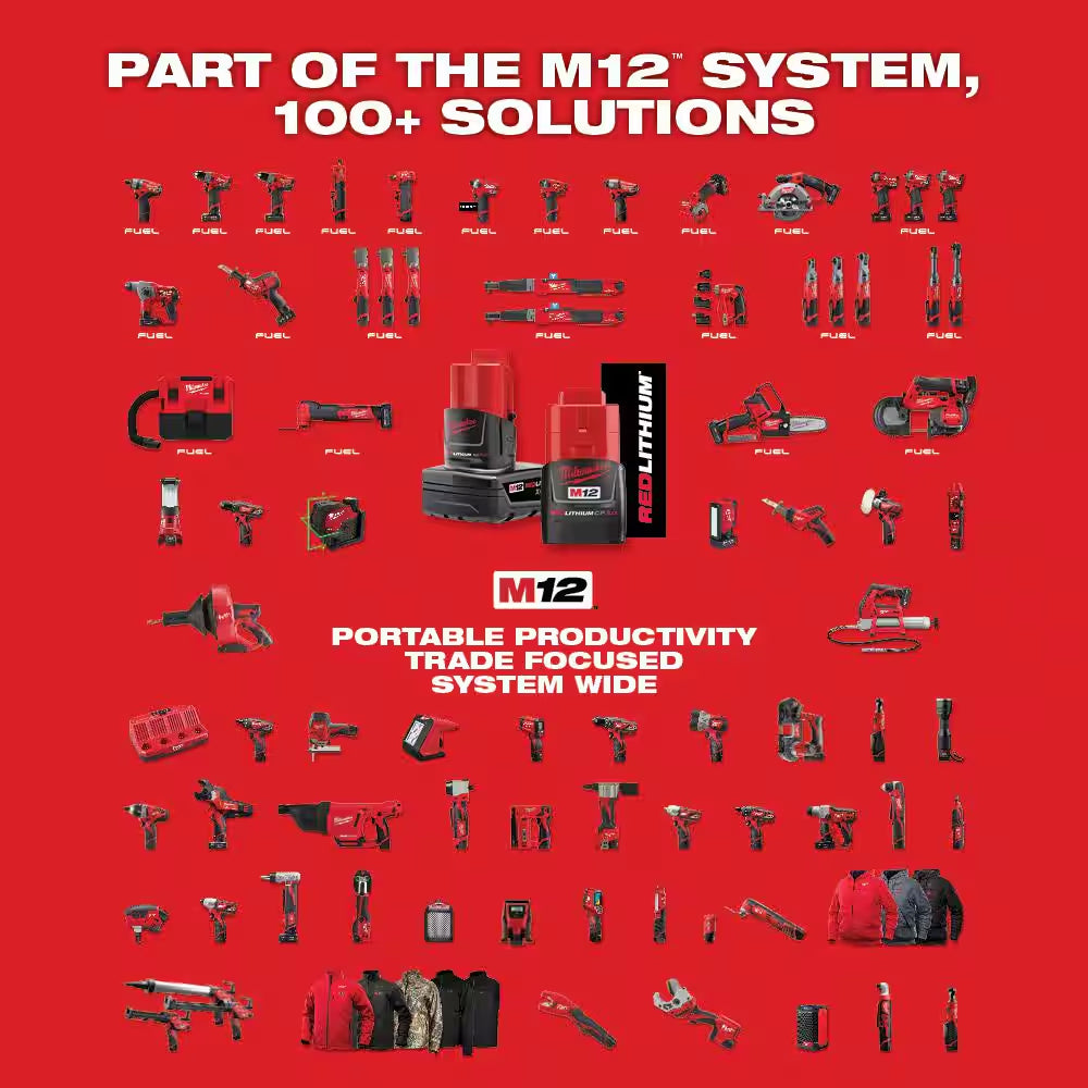 M12 12-Volt Lithium-Ion Cordless 3/8 In. Crown Stapler Kit with 2.0 AH Battery and Charger