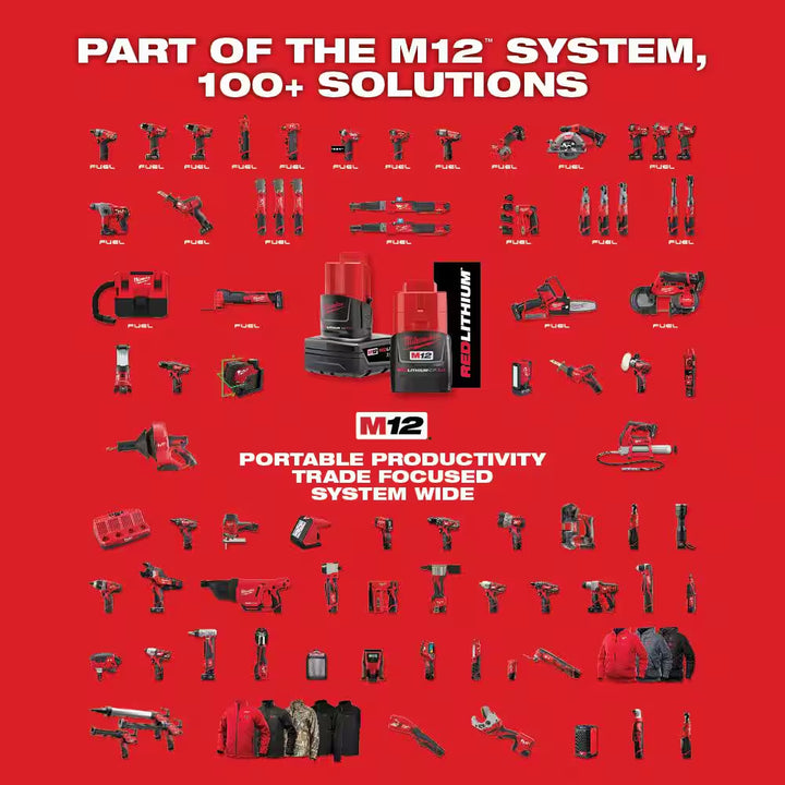 M12 12-Volt Lithium-Ion Cordless 3/8 In. Crown Stapler Kit with 2.0 AH Battery and Charger