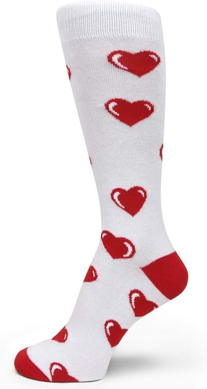 Elite Quality Valentines Day Men Red Hearts Socks