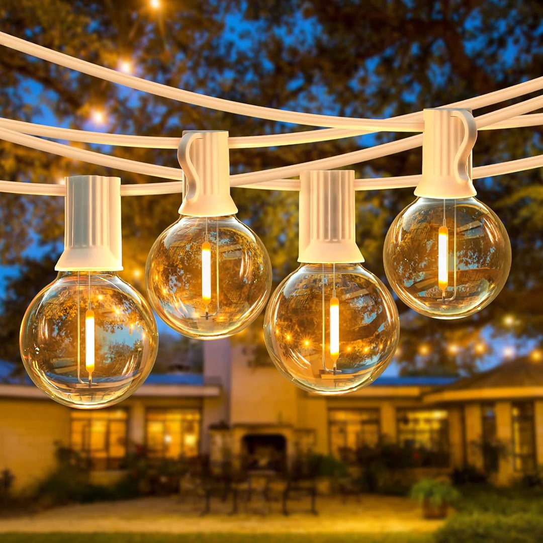 50FT LED G40 Globe String Lights, Shatterproof Outdoor Patio String Lights with 50+2 Dimmable Edison Bulbs, 50 Backyard Hanging Bistro Light Waterproof for Balcony Party Wedding Market Cafe