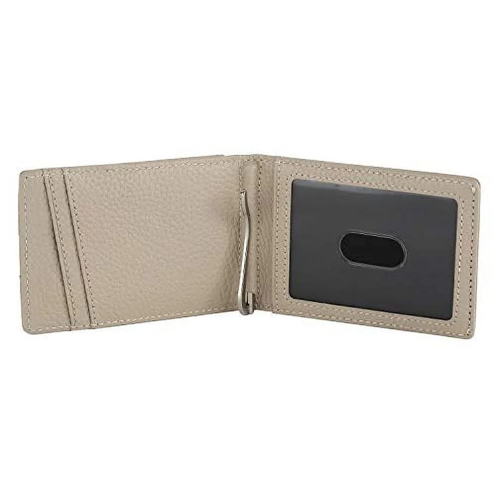 Super Slim RFID Leather Wallet for Men Card Holder with Money Clip Prefect for Travel & Front Pocket Use