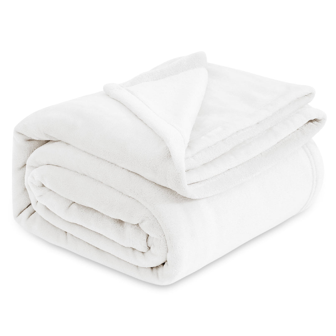 Cozy Comfort Fleece Blankets King Size White - Soft Lightweight Plush Cozy Fuzzy,108X90 Inches