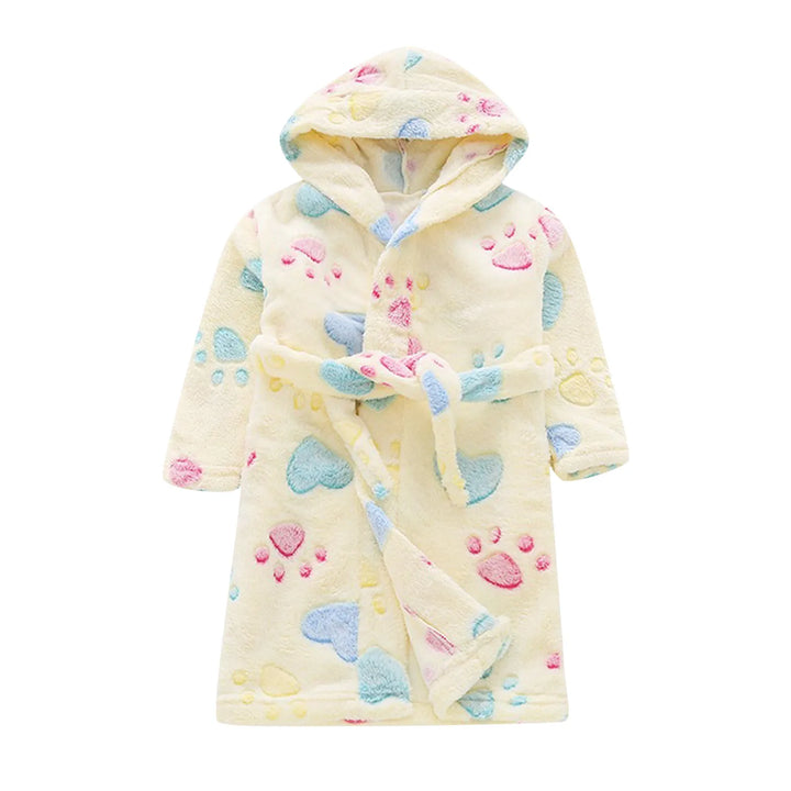 Kids Cute Cartoon Hooded Bathrobes