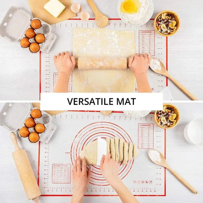 Oversize 80/70/60cm Silicone Baking Mat Rolling Kneading Pad Pastry Tools Crepes Pizza Dough Non-Stick Silicone Mat For Kitchen