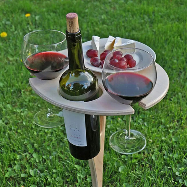 Outdoor Portable Wine Table Outdoor Wine Rack Beach Table Picnicking Supplies Durable Picnic Wine Table Fiberglass Spike