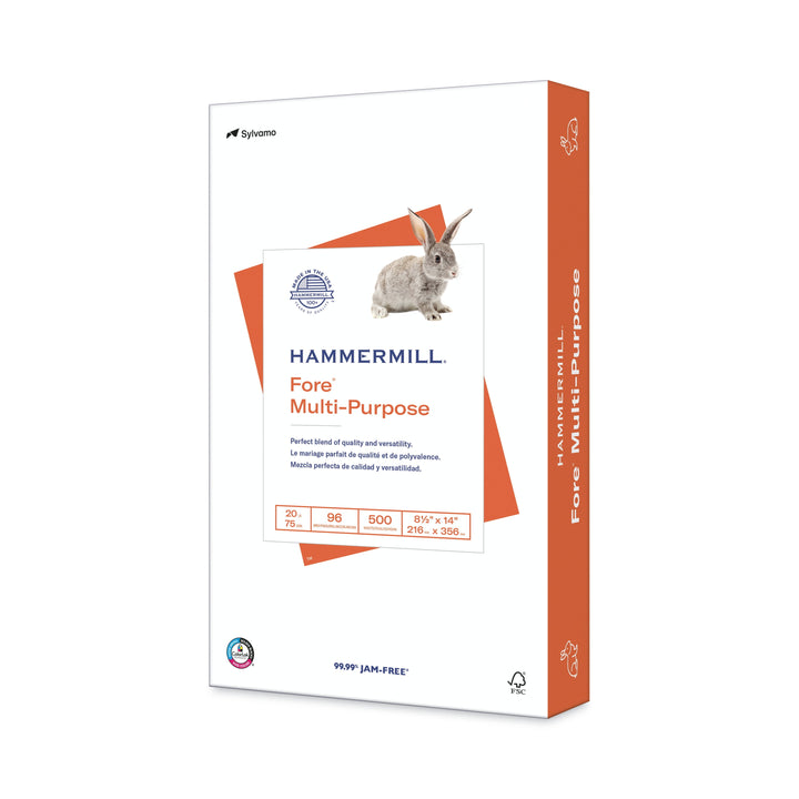 Printer Paper, 20Lb Fore Multipurpose, 8.5X14, White, 1 Ream, 500 Sheets