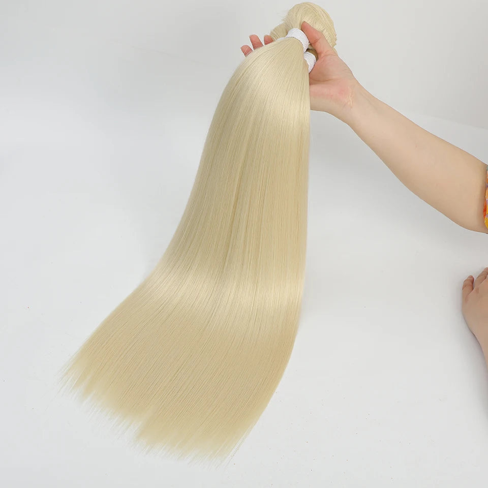 Premium Synthetic Yaki Straight Hair Bundles - Heat Resistant