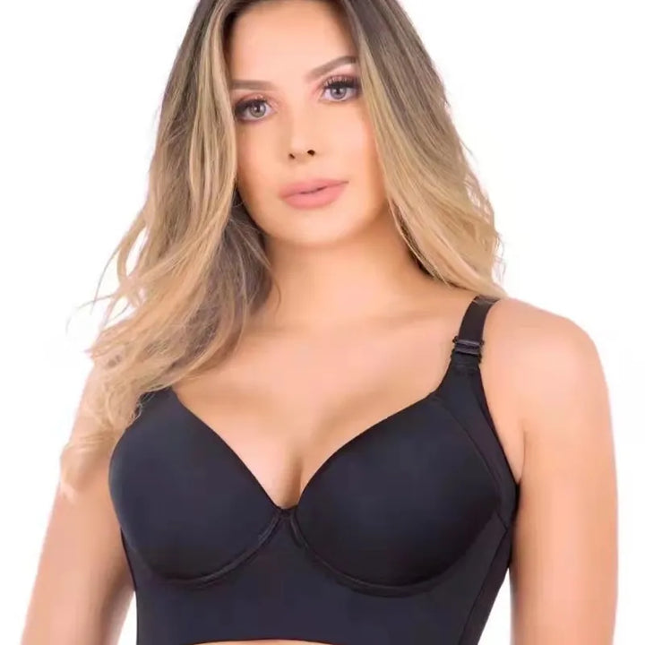 Plus Size Push Up Bras Women Deep Cup Bra Hide Back Fat Underwear Shaper Incorporated Full Back Coverage Lingerie