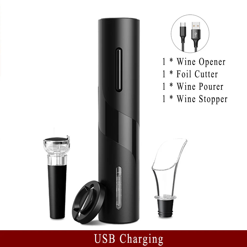 Viboelos Rechargeable Electric Wine Opener Set - Effortlessly Open 100 Bottles on One Charge!