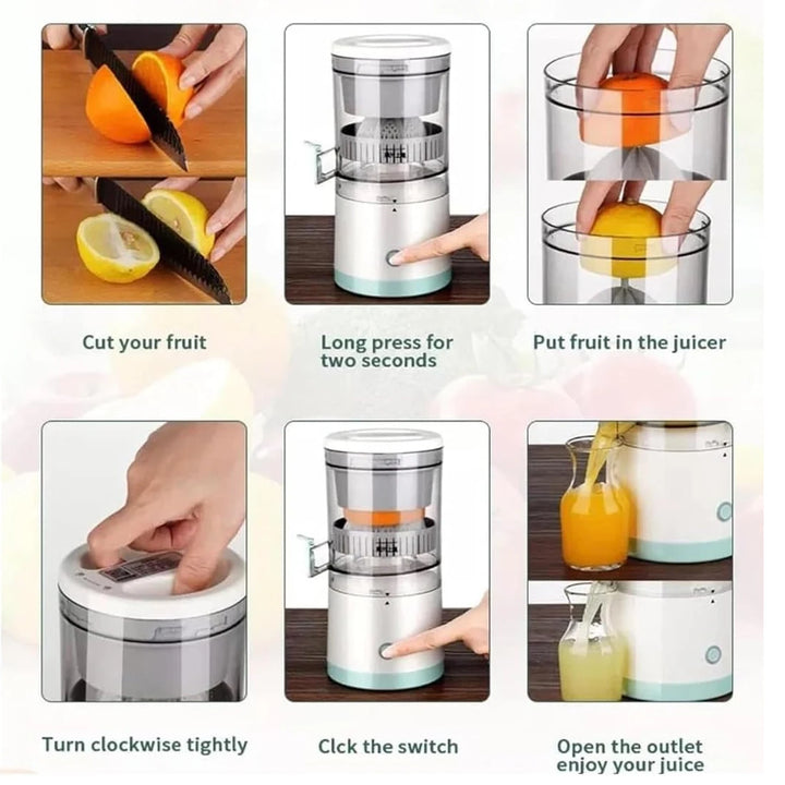 Portable Electric Citrus Juicer - USB Charging, Fresh & Seedless Juice - BPA-Free Material