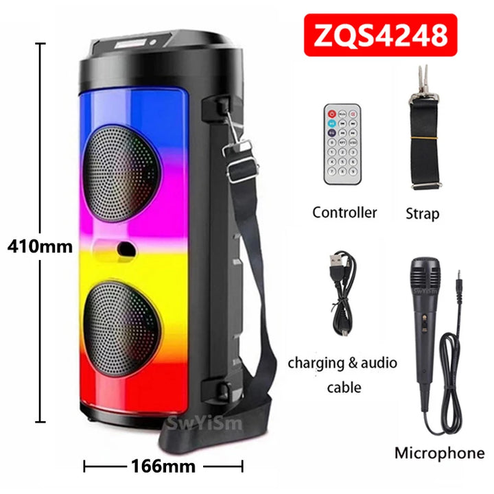 Powerful 30W Bluetooth Speaker with Wireless Microphone - Outdoor Party Karaoke Subwoofer