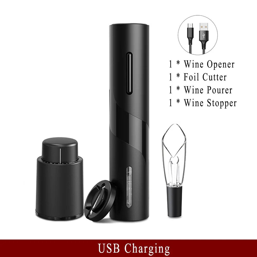 Viboelos Rechargeable Electric Wine Opener Set - Effortlessly Open 100 Bottles on One Charge!