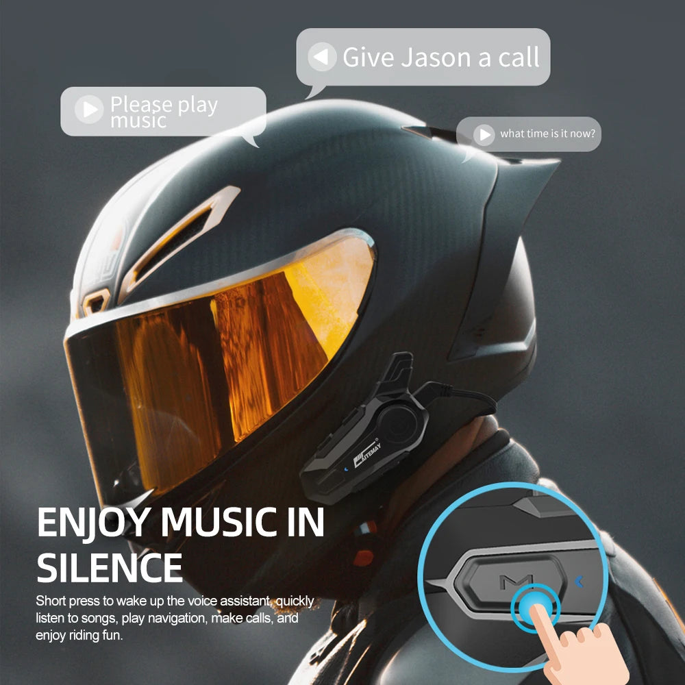 Bluetooth Motorcycle Helmet Intercom Headset