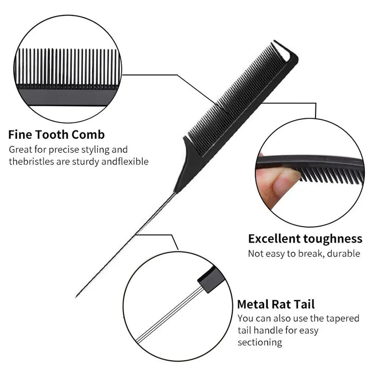 3pc Hair Styling Comb Set - Versatile Double Headed Design