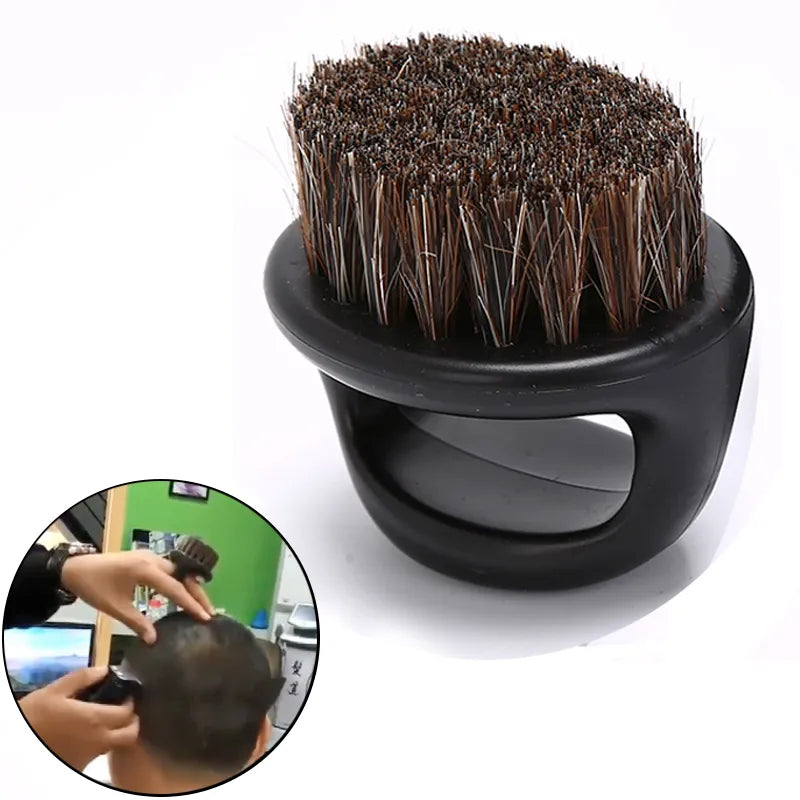 Men's Beard Brush Finger Holder Shaving Brush Barber Haircut Cleaning Tool