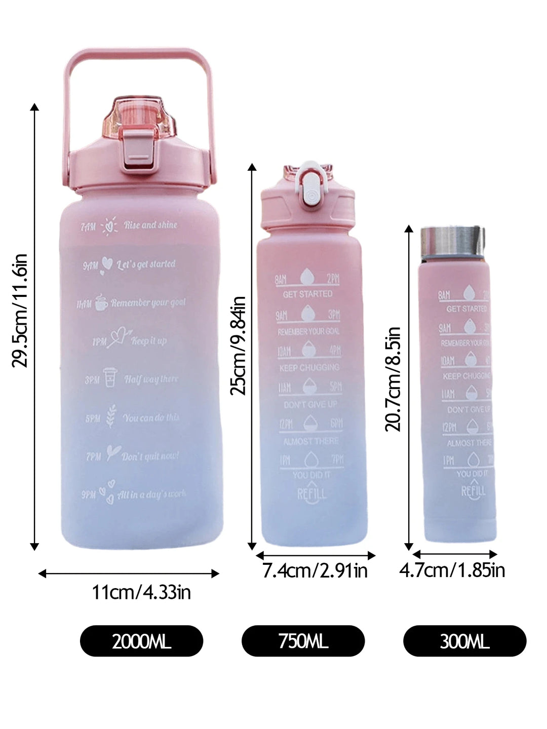 Gradient Water Bottles Set | Leak Proof | Sports Water Bottle