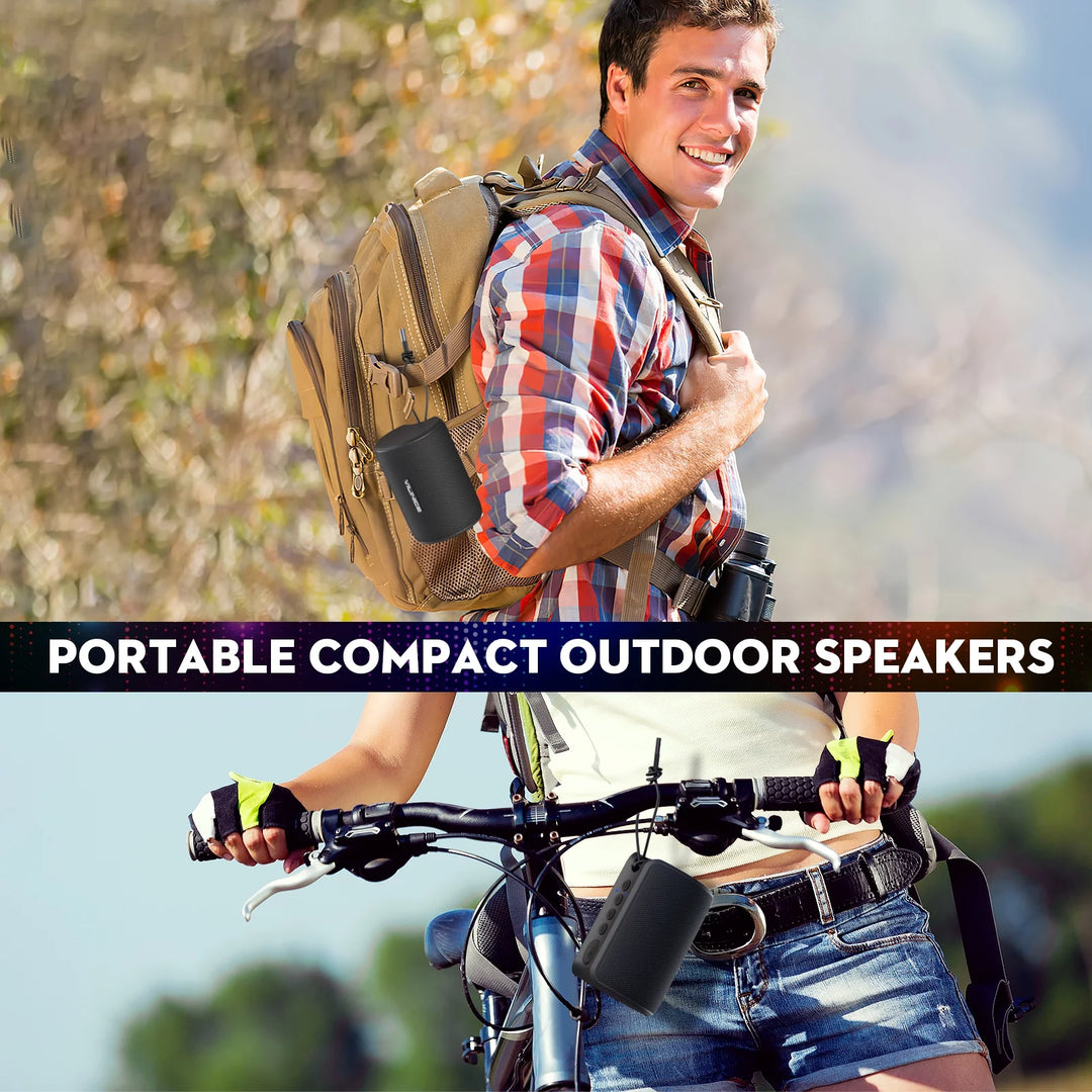 Portable Bluetooth Speaker, IPX7 Waterproof Wireless Outdoor Speaker, TWS Pairing, 12H Playtime, Black