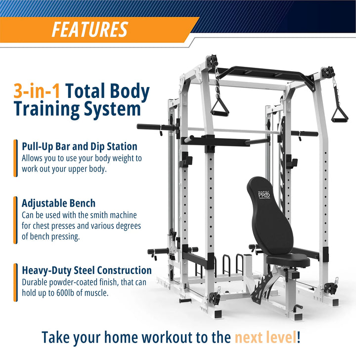 Marcy SM-7362 Pro Smith Machine Home Gym System for Full Body Training