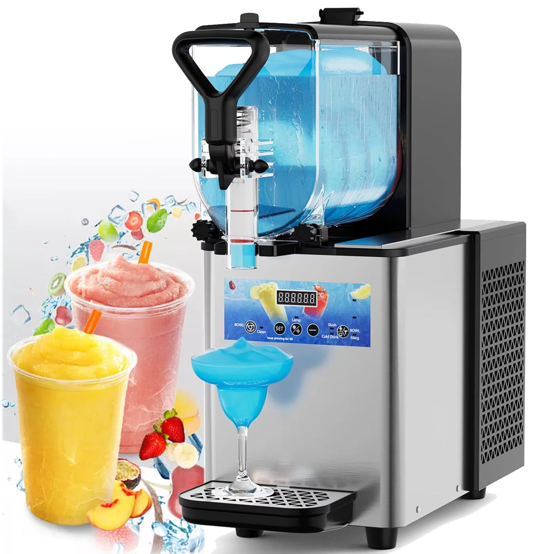 Margarita Slushie Maker Frozen Drink Machine LED Light Rapid Cooling 3L 110V Automatic Cleaning Slushy Maker for Home Use